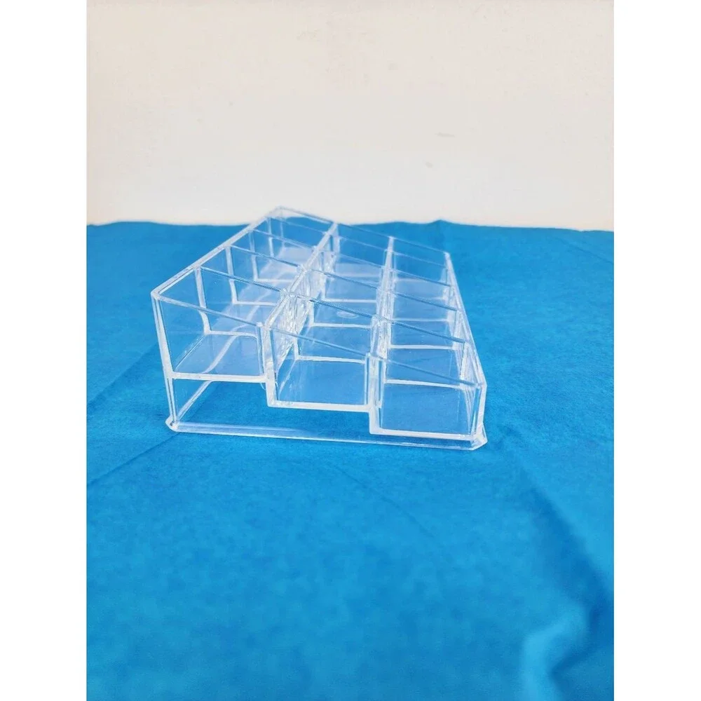 Clear Acrylic 15 Compartment Makeup Organizer Tray  Transparent